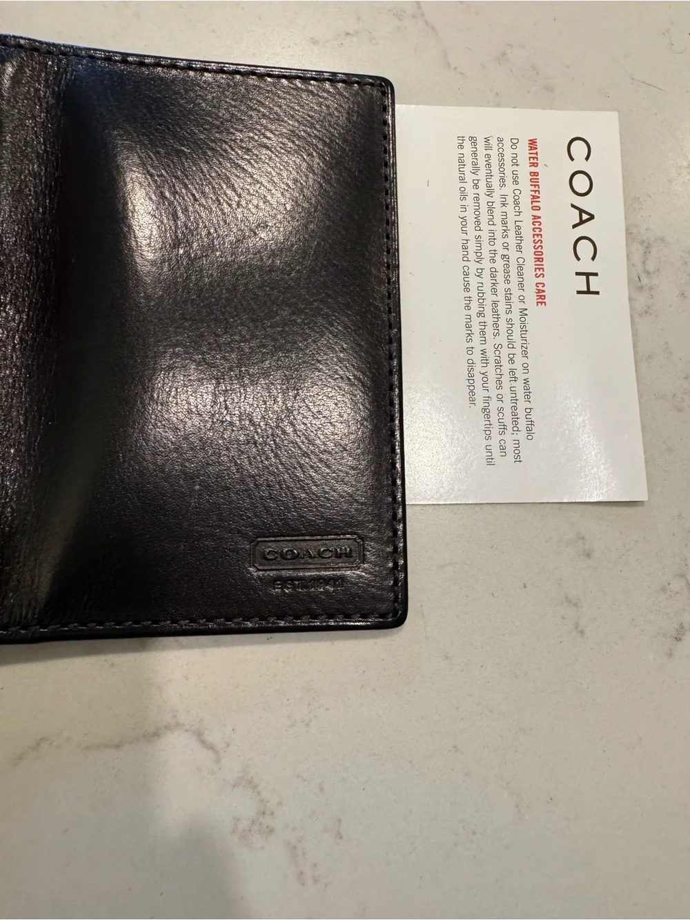 Coach Black Leather Card & Key Holder